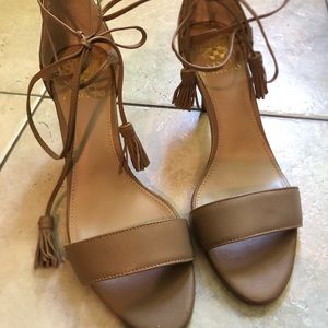 Vince Camuto criss cross tie heels